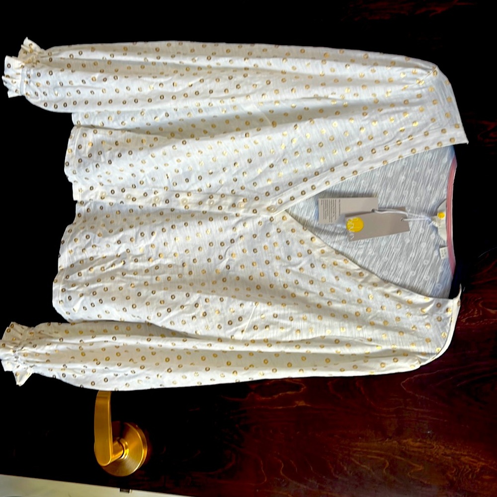 NWT- Boden cream with gold design accents. 100% cotton size 16/18 - never worn